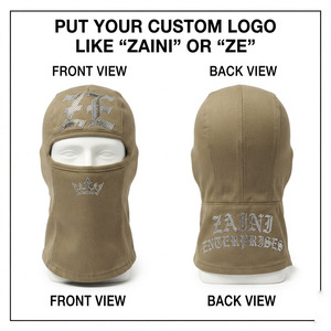 ZAINI Premium 280 GSM Thermal Waterproof Polyester Balaclava Gray Full <b>Face</b> <b>Ski</b> <b>Mask</b> Stretch Knit Fabric Custom Rubber Logo - Product Image 1