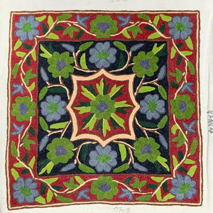 Handmade Kashmiri Aari Cushion Cover 16x16 Cotton Decorative <b>Pillow</b> Case Wool Embroidery Eco Friendly Home Hotel Hospital Office - Product Image 1