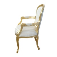 Fauteuils en feuille d'or, reproduction antique, chaises de salle à manger avec accoudoirs, conçues pour la salle à manger de restaurant et le mobilier de salon