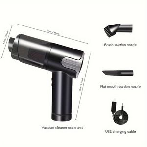 Aspirapolvere portatile wireless per auto, colore argento, con ricarica USB - Product Image 3