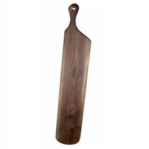 Planche à découper en bois moderne de forme rectangulaire, finition naturelle, avec poignée, pour couper les légumes et les fruits - Product Image 2