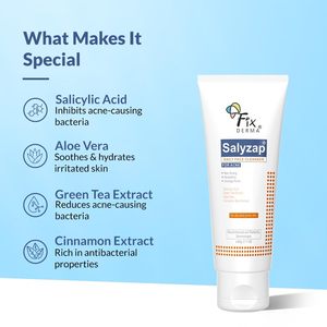 Fixderma Nettoyant visage à 2% d'acide salicylique pour peaux grasses |   Sans sulfate |   Nettoyant visage pour l'acné ou les boutons - 60 ml - Product Image 4