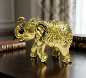 รูปปั้นช้างทองเหลืองแท้จาก Jaipur Metals งานศิลปะสมัยใหม่ ทำจากทองเหลือง 100% ขนาด 8.2 x 4 x 5.5 ซม. น้ำหนัก 125 กรัม ผลิตด้วยมือ ทนทาน งานฝีมือแบบดั้งเดิม - Product Image 5