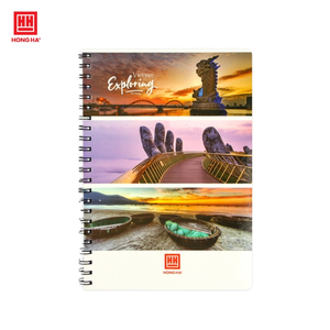 دفتر ملاحظات حلزوني من هونغ ها بتصميم المناظر الطبيعية، 200 صفحة، غلاف صلب، ورق ناعم A4، 05 كتب في كل عبوة، طباعة رقمية للاستخدام الترويجي - Product Image 1