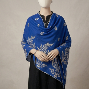 Châle Long Femme en Voile de Coton Polyester Multicolore Brodé de Strass Floraux, Doux, Léger et Respirant – Vente en Gros - Product Image 3