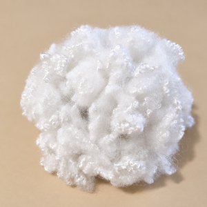 Fibre de polyester creuse recyclée blanche, ignifuge, matière de rembourrage douce, certifiée GRS, 64 mm, 7D - Product Image 1