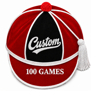 Casquette d'honneur personnalisable brodée style anglais, rouge, turquoise, blanc, avec pompon, pour 100 matchs sportifs, toutes saisons - Product Image 2