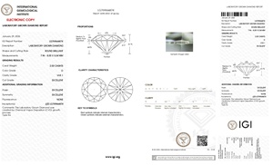 Diamant de laboratoire CVD taille brillant rond 2,00 carats avec certificat IGI, clarté VVS1, couleur D, 7,96 mm, pour conception de bague solitaire - Product Image 2