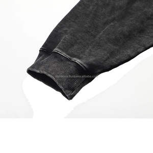 Sudadera con Capucha de Felpa para Hombre, Lavado Ácido Negro, Bordada, Algodón de Alta Calidad, Corte Regular, Totalmente Personalizable, Hecha en Pakistán, Invierno - Product Image 6