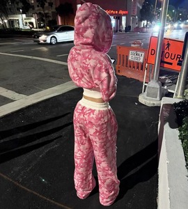 2 Piece Pants <b>Hoodies</b> and Jogger Pants <b>Workout</b> Set Ladies Camouflage Cotton Streetwear Tracksuits Camo Sweat Suits Women Outfits - Product Image 2