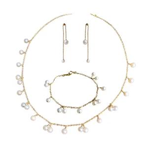 ชุดเครื่องประดับแฟชั่นเงินแท้ S925 ประดับมุกน้ำจืดไร้ตำหนิ สร้อยคอและกำไล สไตล์เรียบหรูแบบจีน - Product Image 5