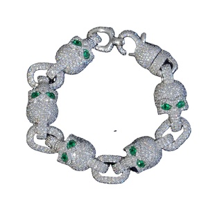 กำไลข้อมือเงินสยองขวัญสเตอริง925สุดหรูกำไลข้อมือคิวบาเพชรโมอิสซาไนท์สร้อยข้อมือฮิปฮอปออกแบบได้ตามต้องการ - Product Image 1