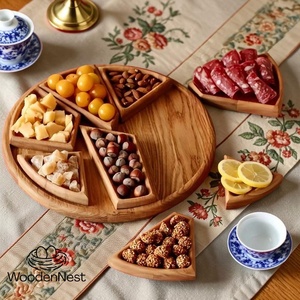 premium acacia wood serving <b>tray</b> for hotel with handles handmade acacia wooden <b>tray</b> for <b>snacks</b> rustic style eco friendly - Product Image 1
