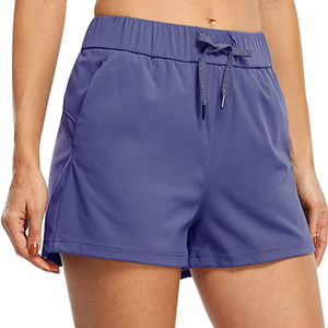 Shorts de sport en coton imperméables et respirants pour femme, taille haute, coupe skinny, motif écossais, noir, grande taille, basique, décontracté, coloré, pour l'été - Product Image 3