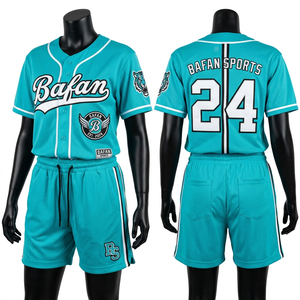Premium 180 GSM Polyester <b>Mesh</b> Baseball Jersey And Shorts <b>Set</b> Black Cream Embroidery Custom Logo Logo Women's <b>Sets</b> - Product Image 5