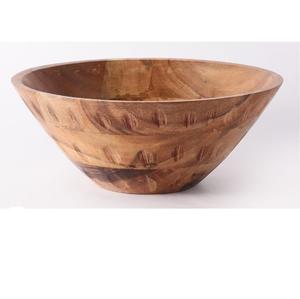 Bol de service classique en bois de manguier écologique, design émaillé coloré, poli, pour salade, dîner, petit-déjeuner, déjeuner, fête - Product Image 6