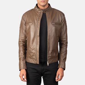 Customized Black <b>Men's</b> Motorbike Sheep Leather <b>Jacket</b> Quilted Canvas <b>jacket</b> for <b>men</b> - Product Image 5
