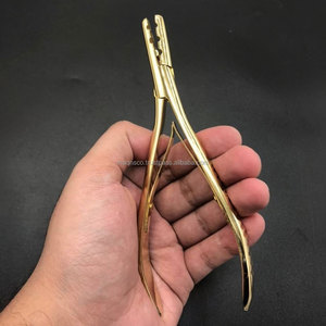 Pinzas Profesionales Multifuncionales de Acero Inoxidable de Grado Quirúrgico con Baño de Oro de 24K para Extensiones de Cabello con Microperlas - Product Image 2