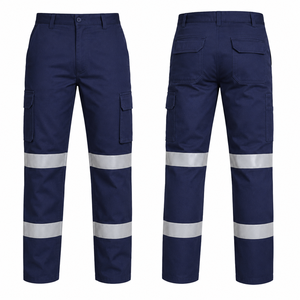 High Visibility Reflective <b>Work</b> Cargo Pants Industrial Safety Trousers Multi Pocket Protective Durable Hi Vis <b>Construction</b> <b>Work</b> - Product Image 1