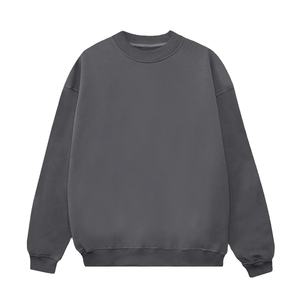 Sweat-shirt à manches longues en coton pour homme, col rond, broderie, uni, teinture unie, vente en gros, pull fin pour artistes et usage en studio - Product Image 1