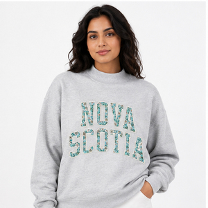 เสื้อสเวตเชิ้ตคอกลมสไตล์วาร์ซิตี้สำหรับผู้หญิง Nova Scotia แบบโอเวอร์ไซส์ พิมพ์ลายตัวอักษร ผ้าฟลีซ สวมใส่สบาย สไตล์สตรีทแวร์ - Product Image 5