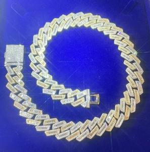 Cadena Cubana de Moissanita VVS de Calidad Premium, Estilo Hip Hop, 10mm, Plata de Ley 925, con Incrustaciones de Diamantes, para Raperos, de la India - Product Image 1