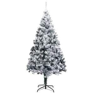 Sapin de Noël artificiel de 70,9 pouces avec matériaux en PVC, acier et plastique, couleur blanche, lumières de Noël - Product Image 3