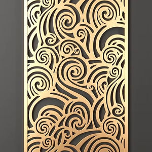 Panel Decorativo de Metal Cortado con Láser para División de Espacios, Biombo Moderno con Diseño Art Deco, Acabado Impermeable, Fácil Instalación - Product Image 1