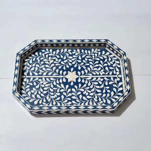 Bandeja de Servir Premium con Incrustaciones de Hueso Puro, Decoración para Mesa de Comedor, Bandeja Decorativa de blossom craft india - Product Image 1