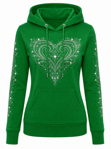 Women's 2026 <b>Rhinestone</b> Hoodie Casual Hooded Sweatshirt Lightweight Long Sleeve <b>Jacket</b> Soft Comfortable Everyday - Product Image 1