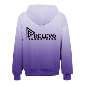 Winter Gradient Color Zip-up Hoodie Unisex Oversized Casual Hooded Breathable French Terry Polyester Regular Sleeve Style - Product Image 4