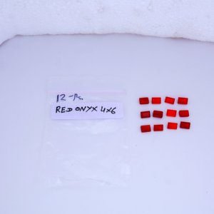 Pierre précieuse naturelle en onyx rouge, taille émeraude, facettée, 4x6mm, pierres lâches avec jeu de couleurs pour la fabrication de bijoux - Product Image 4
