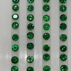 100% โกเมนสีเขียวแบบกลมจาก tsavorite ธรรมชาติคุณภาพสูง10ชิ้น - Product Image 2