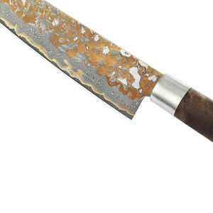 มีดทำครัวลายดามัสกัสทองแดงสำหรับใช้งานกลางแจ้ง พร้อมด้ามจับเรซิ่นตามหลักสรีรศาสตร์ สำหรับปิกนิกและการเตรียมอาหารสำหรับการผจญภัย - Product Image 4