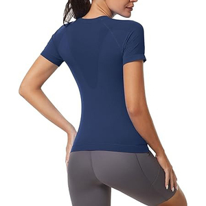 T-shirt de sport pour femme, coupe ample, manches courtes, compression athlétique, idéal pour le yoga, la gym et l'entraînement, parfait pour l'été - Product Image 5