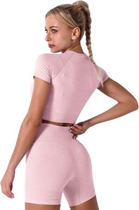 Seamless Yoga Set <b>for</b> <b>Women's</b> bra and shorts Scrunch Butt <b>Legging</b> workout Bra tracksuits Gym Suits Plus Sizes joggers pants - Product Image 2