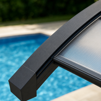 Abri de voiture moderne pour villa, abri de jardin pour 2 voitures, structure en alliage d'aluminium thermolaqué, protection solaire, imperméable, durable
