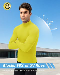 Men Compression Shirt MMA Rash Guard Turtle Neck <b>Long</b> <b>Sleeve</b> Athletic <b>Base</b> <b>Layer</b> Rash Guard For Gym Training Running Cycling Top - Product Image 4