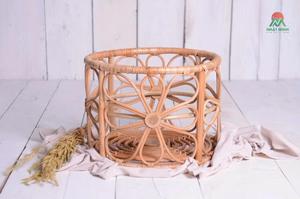 Ensemble de berceau pour bébé en rotin moderne, design écologique pour bébés et enfants, fonction de sécurité, matériau naturel, accessoire pour la photographie de nouveau-nés - Product Image 5