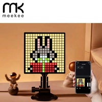 Affiche numérique intérieure pour restaurant et glacier Meekee, style pixel, résolution 16x16, panneau LED, contrôle via application mobile Bluetooth, noir