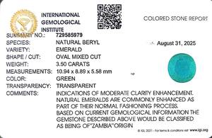 มรกตสีเขียวรูปไข่ 3.50 กะรัต จากพลอยแซมเบีย - Product Image 6