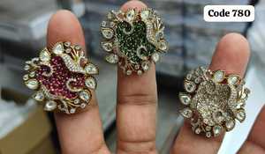 Luxury Floral Crystal Statement <b>Ring</b> for Women <b>Gold</b> Plated Designer Wedding Party <b>Cocktail</b> <b>Ring</b> Premium Fashion Jewelry - Product Image 2