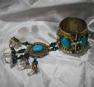 Últimos conjuntos de collar y aretes étnicos indios chapados en oro para mujer, joyería de fiesta de primera calidad - Product Image 5