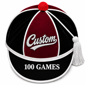 Casquette de rugby personnalisée en velours à 6 panneaux, casquette de récompense, casquette de présentation, casquette à logo brodé, casquette à pompon, casquette de présentation de rugby personnalisée - Product Image 4