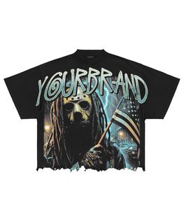 เสื้อยืดกราฟิกสกรีนลายพิมพ์เอง ผ้าคอตตอนหนา 250 GSM ทรงโอเวอร์ไซส์ ทรงบ็อกซี่ แขนยาวสองชั้น พิมพ์ลาย DTG สำหรับผู้ชาย - Product Image 5