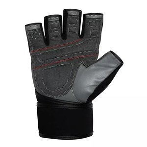 Gants de sport longs jusqu'au poignet, noir et gris, en PU, durables, style décontracté, pour le printemps et l'automne - Product Image 2