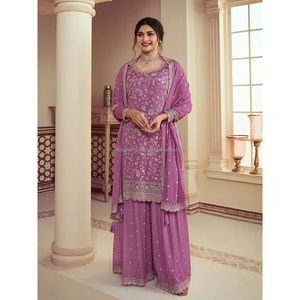 Lancement de 3 pièces prêtes à l'emploi Kurti-Plazzo avec Dupatta - Product Image 1
