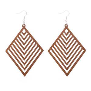 Pendientes de Madera con Corte Láser a la Moda, Ligeros, Estilo Boho, Joyería Colgante Tallada para Mujer, Accesorio Hecho a Mano y Ecológico - Product Image 6
