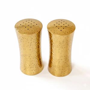 Saleros y pimenteros de cobre puro, artesanía para la mesa de cocina, diseño hexagonal con grabado, para uso en restaurantes. - Product Image 4