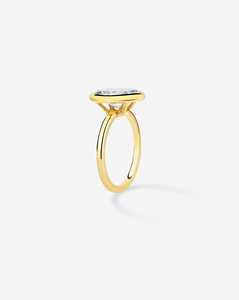 Bague de fiançailles personnalisée en or massif 14 carats avec diamant ovale de laboratoire de 2,50 carats serti clos, solitaire, pour demande en mariage, anniversaire, vente en gros - Product Image 4